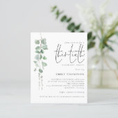 Budget Eucalyptus Script 30th Birthday Invitation (Staand voorkant)