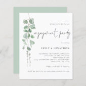 Budget Eucalyptus Script Engagement Party nodigt u (Voorkant / Achterkant)