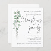 Budget Eucalyptus Script-kerstfeest Uitnodigen (Voorkant / Achterkant)