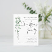 Budget Eucalyptus Script-kerstfeest Uitnodigen (Staand voorkant)