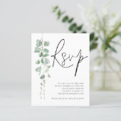 Budget Eucalyptus Script QR Code Weddenschap RSVP (Staand voorkant)