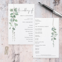 Budget Eucalyptus Script Weddenprogramma