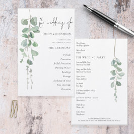 Budget Eucalyptus Script Weddenprogramma