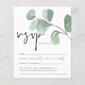 Budget Eucalyptus Script Weddenschap RSVP-behuizin (Voorkant)
