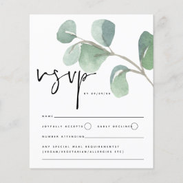 Budget Eucalyptus Script Weddenschap RSVP-behuizin