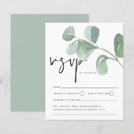 Budget Eucalyptus Script Weddenschap RSVP-behuizin