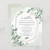 Budget Eucalyptus Script Wedding Vow Renewal (Voorkant / Achterkant)