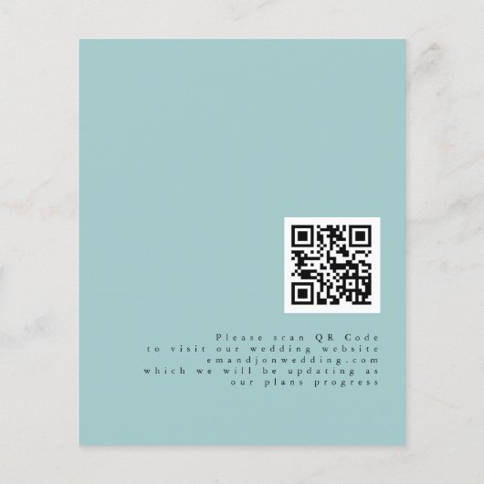 Budget Eucalyptus Script Weduwen QR Code Opslagdat (Achterkant)