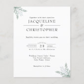 Budget Eucalyptus Simple Modern Weddenschap Flyer (Voorkant)