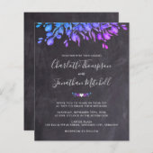 Budget Eucalyptus Slate Botanical Wedding Invite (Voorkant / Achterkant)