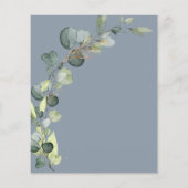 Budget Eucalyptus Stoffig Blauw Bruids Brunch Flyer (Achterkant)