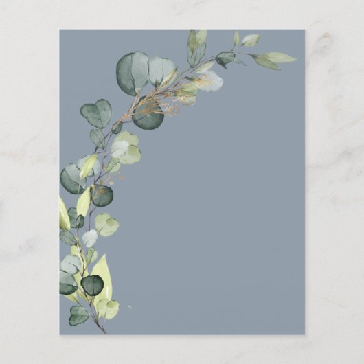 Budget Eucalyptus Stoffig Blauw Bruids Brunch Flyer (Achterkant)