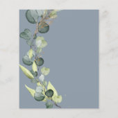 Budget Eucalyptus Stoffig Blauw Bruiloft Uitnodigi (Achterkant)