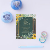 BUDGET Eucalyptus Sunflower BABY SHOWER Rustige Fl Flyer (Enkel)