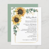 Budget Eucalyptus Sunflower Weduwkaartje (Voorkant / Achterkant)