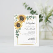 Budget Eucalyptus Sunflower Weduwkaartje (Staand voorkant)