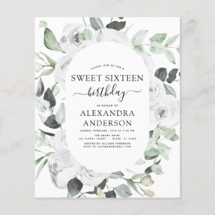 Budget Eucalyptus Sweet Sixteen Verjaardag Flyer