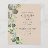 Budget Eucalyptus Terracotta Bruiloft Uitnodiginge Flyer (Voorkant)