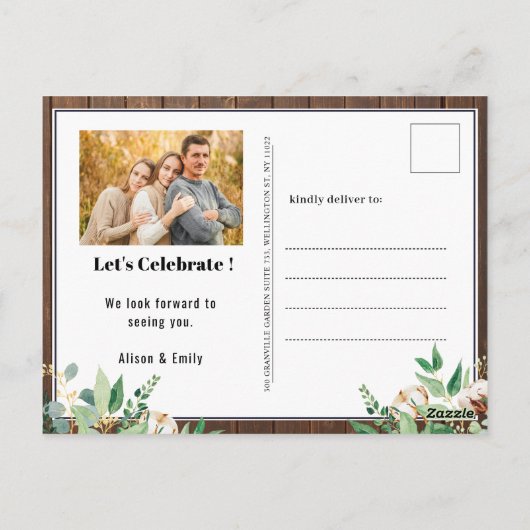 BUDGET Eucalyptus Vaderdag Fotouitnodiging Briefkaart (Achterkant)