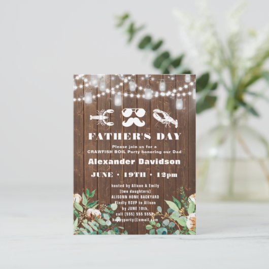 BUDGET Eucalyptus Vaderdag Party Uitnodiging (Staand voorkant)