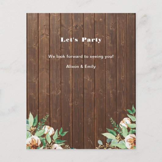 BUDGET Eucalyptus Vaderdag Party Uitnodiging (Achterkant)