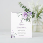 Budget Eucalyptus Violet Bloem Doop Uitnodiging (Staand voorkant)