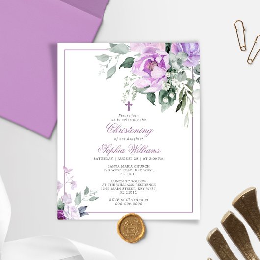 Budget Eucalyptus Violet Uitnodiging