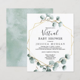 Budget Eucalyptus Virtual Baby shower Invitation