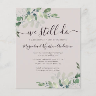 Budget Eucalyptus Vow Renewal Uitnodiging