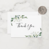 BUDGET Eucalyptus Vrijgezellenfeest Dank u wel Notitiekaartje (Voorkant / Achterkant in situ)
