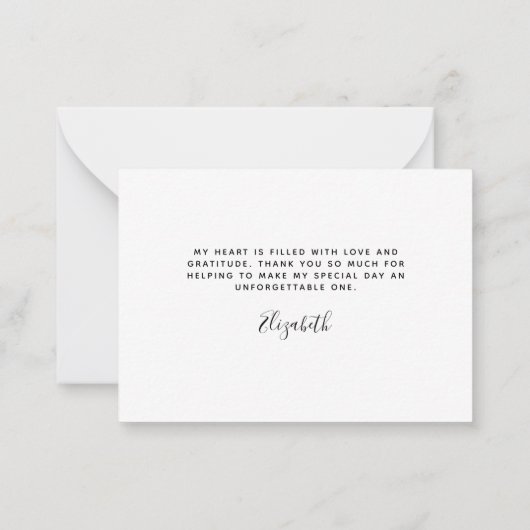 BUDGET Eucalyptus Vrijgezellenfeest Dank u wel Notitiekaartje (Achterkant)