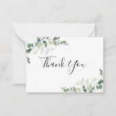 BUDGET Eucalyptus Vrijgezellenfeest Dank u wel Notitiekaartje (Voorkant)