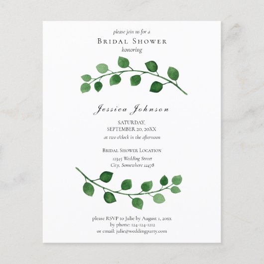 Budget Eucalyptus Vrijgezellenfeest Flyer-uitnodig Flyer (Voorkant)