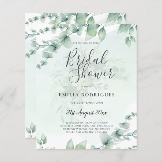 BUDGET Eucalyptus VRIJGEZELLENFEEST Greenery Gold  (Voorkant / Achterkant)