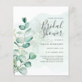 BUDGET Eucalyptus VRIJGEZELLENFEEST Greenery Gold Flyer (Voorkant)