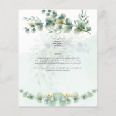 BUDGET Eucalyptus VRIJGEZELLENFEEST Greenery Gold Flyer (Achterkant)