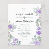 Budget Eucalyptus Watercolor Paarse Bruiloft (Voorkant)