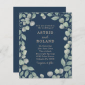 Budget Eucalyptus Waterverf Blauw & Groen Bruiloft (Voorkant / Achterkant)