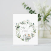 BUDGET Eucalyptus waterverf folia baby shower (Staand voorkant)