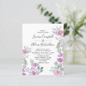 Budget Eucalyptus Waterverf Roze bruiloft Uitnodig (Staand voorkant)