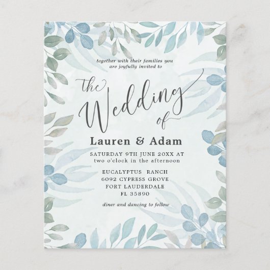 Budget Eucalyptus Waterverf Weddenschap (Voorkant)