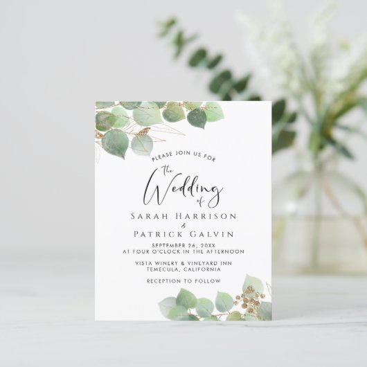 Budget Eucalyptus Waterverf Weddenschap (Staand voorkant)