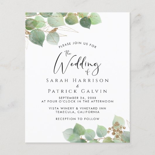 Budget Eucalyptus Waterverf Weddenschap (Voorkant)