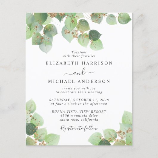 Budget Eucalyptus Waterverf Weddenschap (Voorkant)
