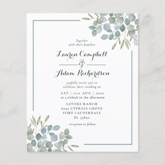 Budget Eucalyptus Waterverf Weddenschap (Voorkant)