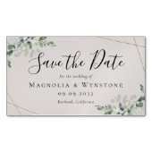 BUDGET Eucalyptus Waterverf Weddenschap sparen de Magnetisch Visitekaartje (Voorkant)