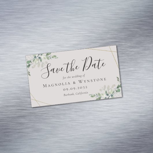 BUDGET Eucalyptus Waterverf Weddenschap sparen de Magnetisch Visitekaartje (Voorbeeld)