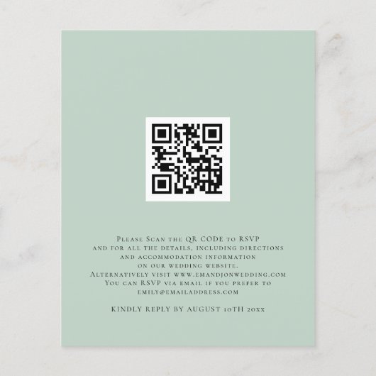 Budget Eucalyptus We Do QR Code Wedding Invitation (Achterkant)