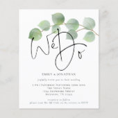 Budget Eucalyptus We Do QR Code Wedding Invitation (Voorkant)
