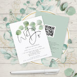 Budget Eucalyptus We Do QR Code Wedding Invitation<br><div class="desc">A value for money BUDGET alternatief: je leek size 4.5 x 5.6" semi-gloss 110lbs weight, which is of similar thickness to a postcard (however is not follow up to use as a postcard). PLEASE NOTE there is ONE nodigt per sheet uit. Budget Eucalyptus We Do QR Code Wedding Invitation. Add...</div>
